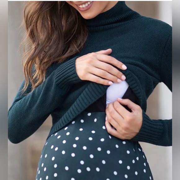 Seraphine Maura 2-in-1 Maternity Nursing Turtleneck Dress size 6 - Picture 3 of 5
